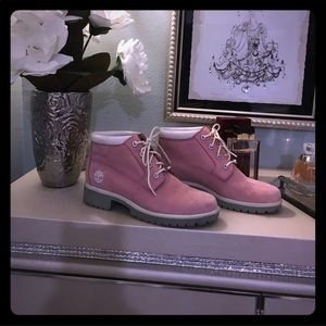 Pink timberland boots